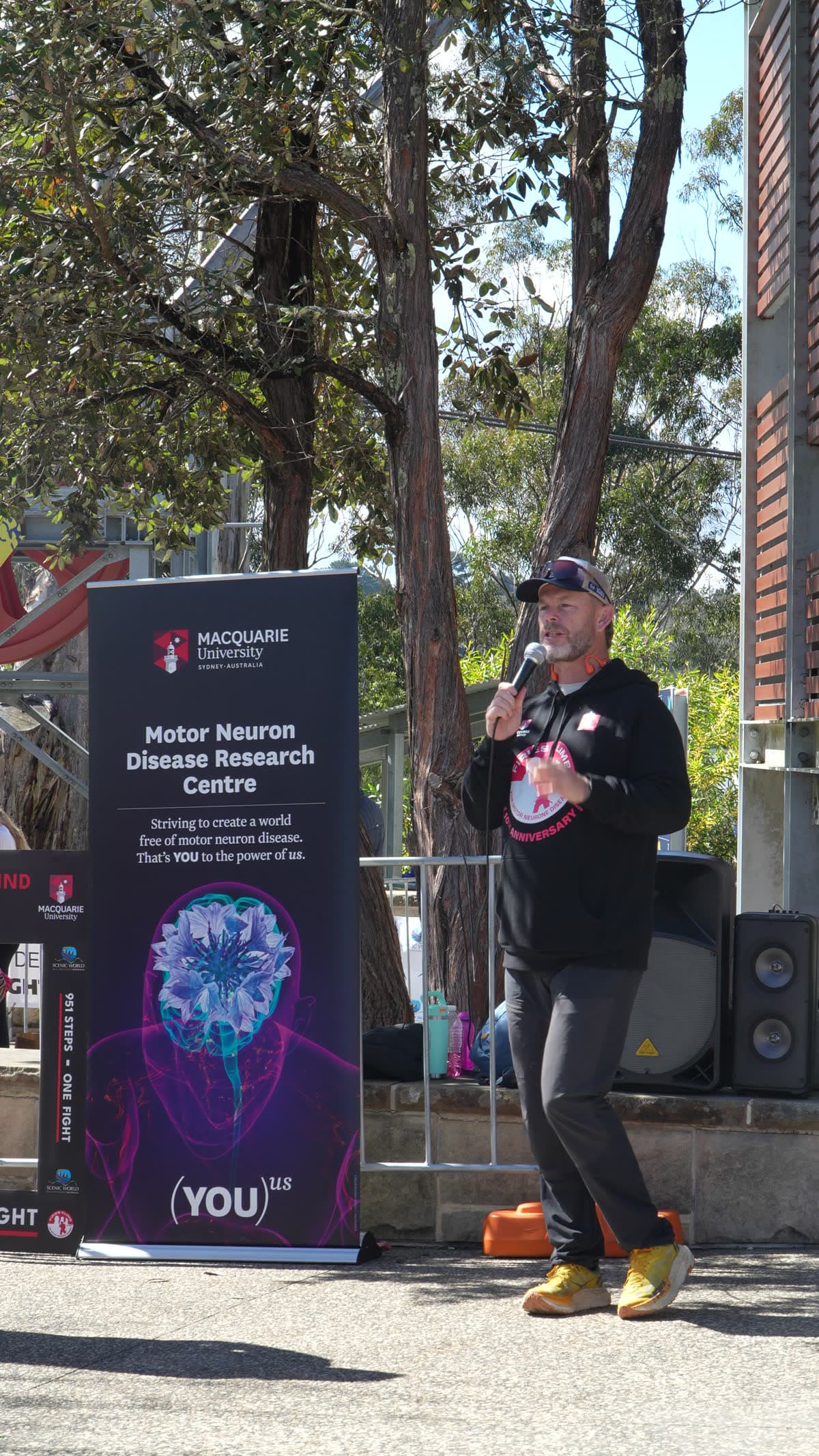 Motor Neuron Disease Research Centre banner at the event